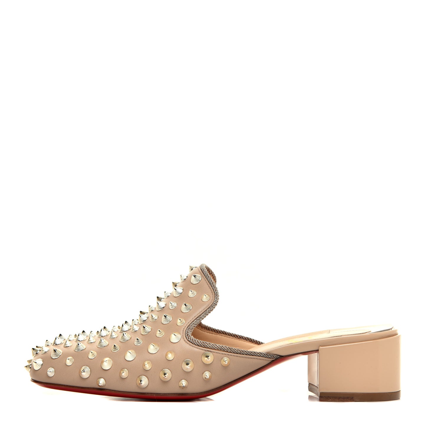 Shiny Nappa Spikes Mulaconka 35 Mules 38 Nude