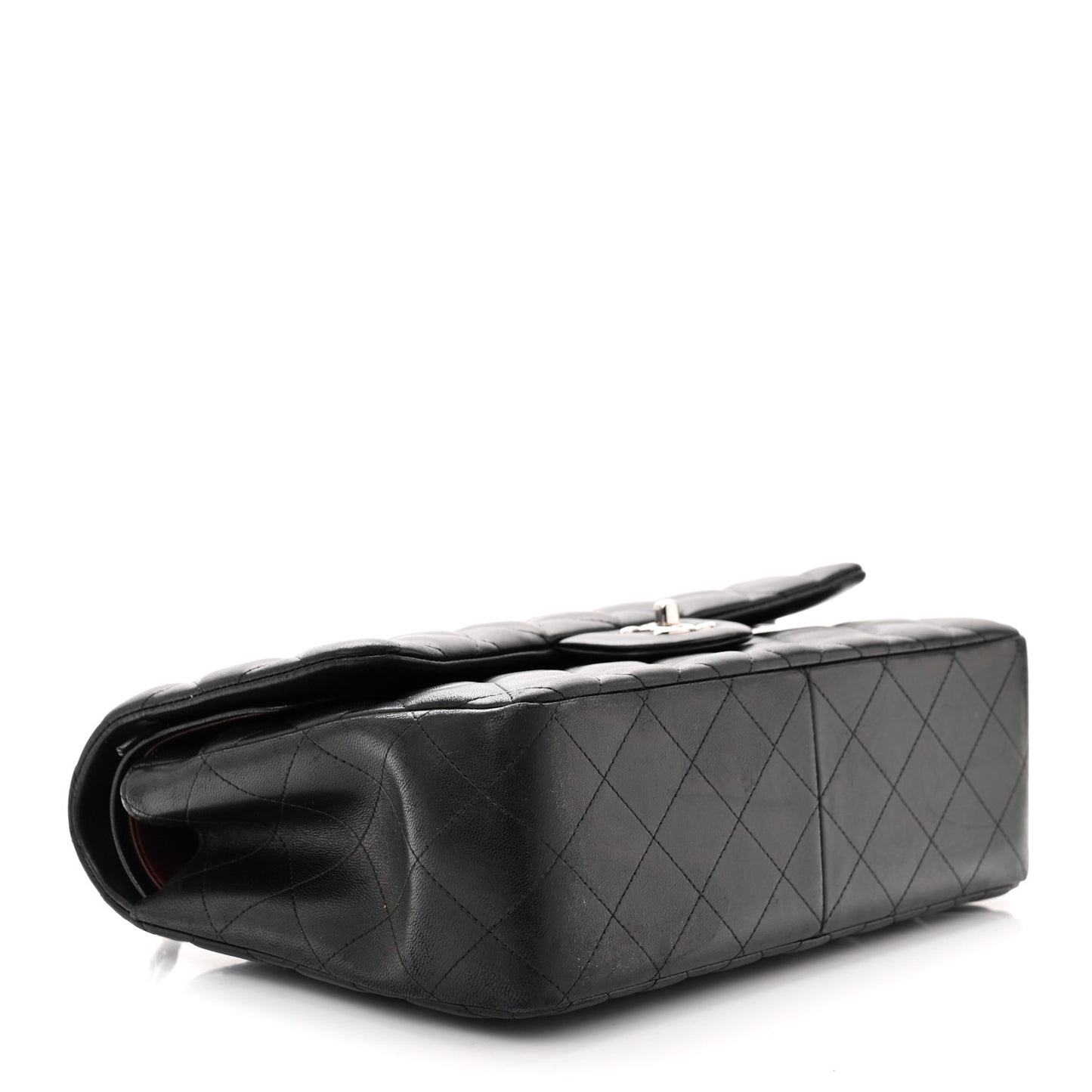 Lambskin Quilted Jumbo Double Flap Black