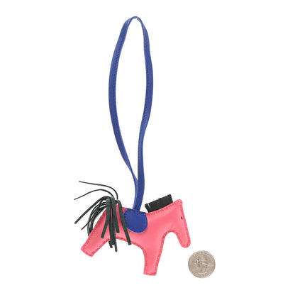 Hermes Milo Lambskin Grigri Rodeo Horse Bag Charm PM Rose Azalee Vert Cypress Bleu Electrique 2 of 5