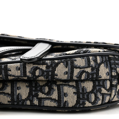 Christian Dior Oblique Mini Saddle Bag Blue 10 of 11