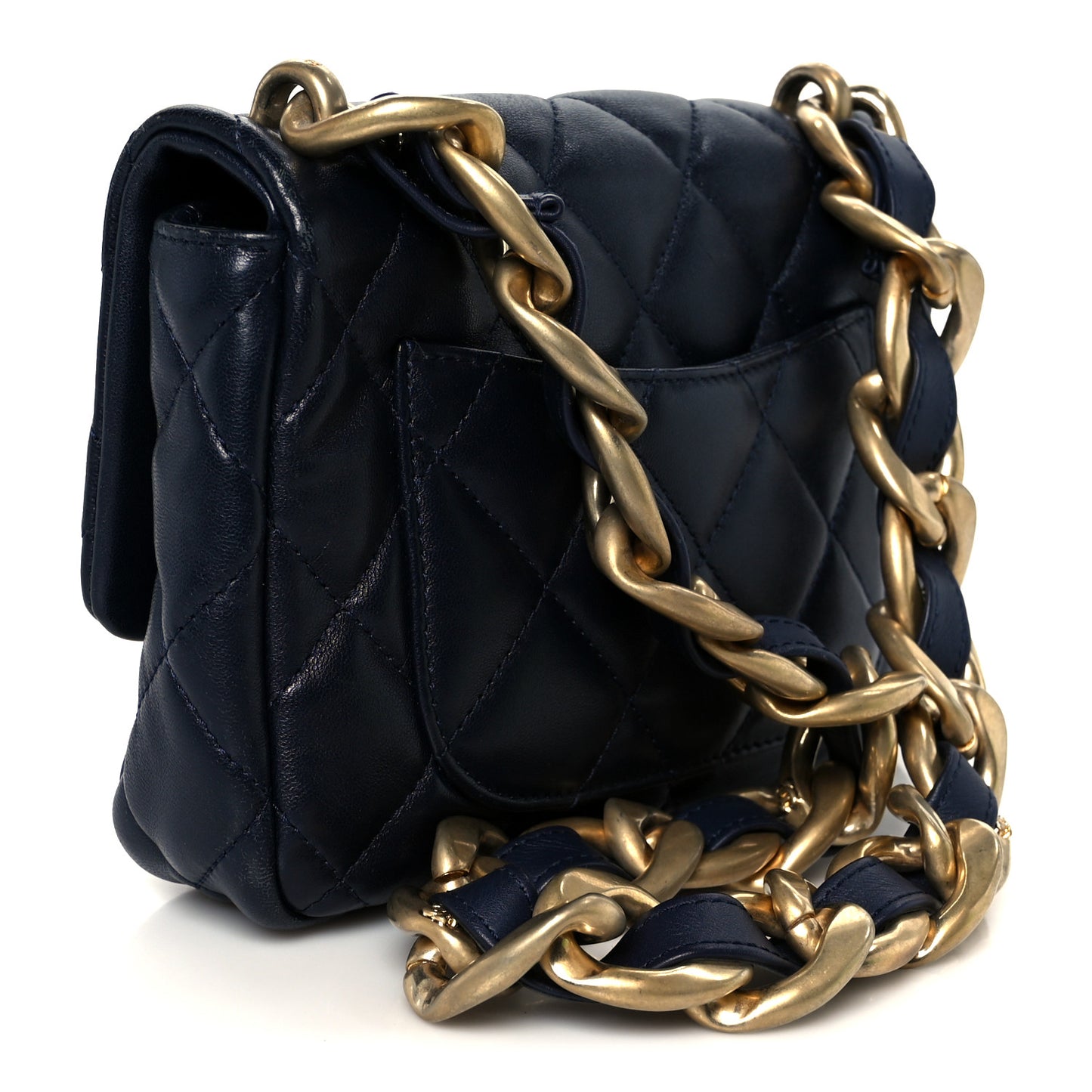 Lambskin Quilted Small Funky Town Flap Blue