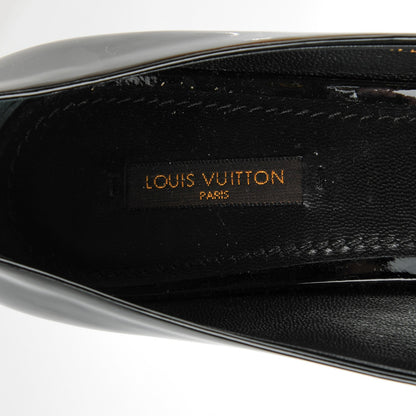 Louis Vuitton Patent Calfskin Oh Really Peep Toe Pumps 40 Black 8 of 9