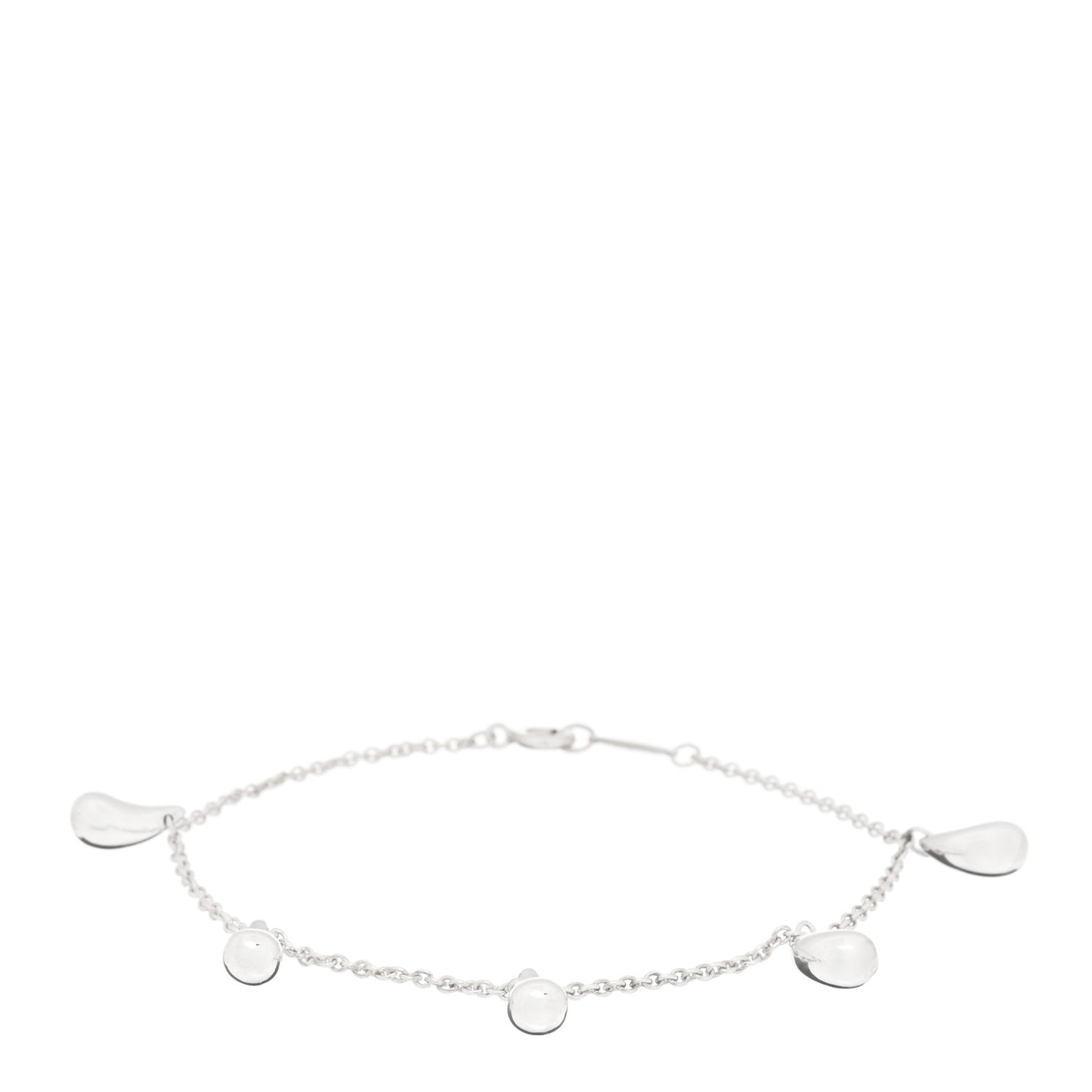 Sterling Silver Elsa Peretti Five Teardrop Charm Bracelet