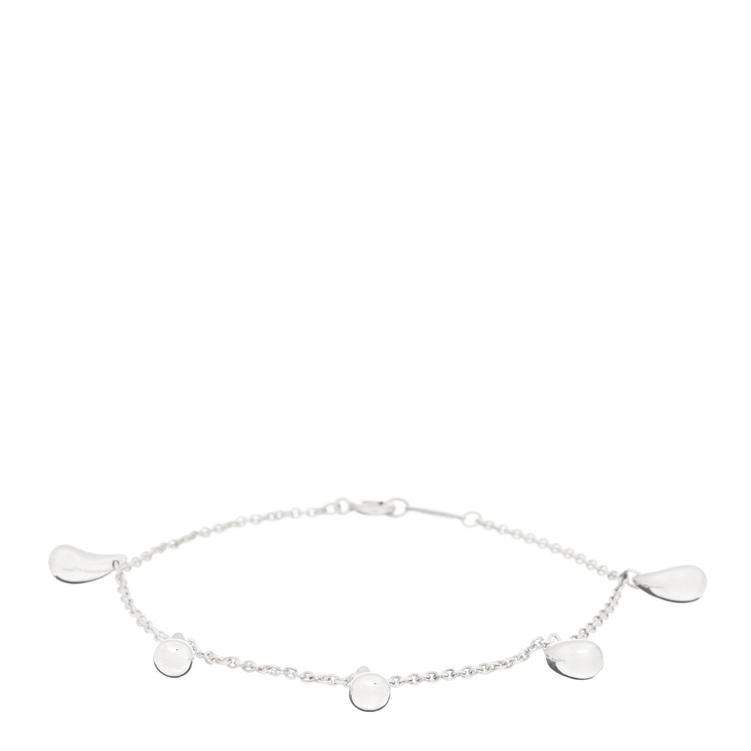 Tiffany Sterling Silver Elsa Peretti Five Teardrop Charm Bracelet 1 of 3