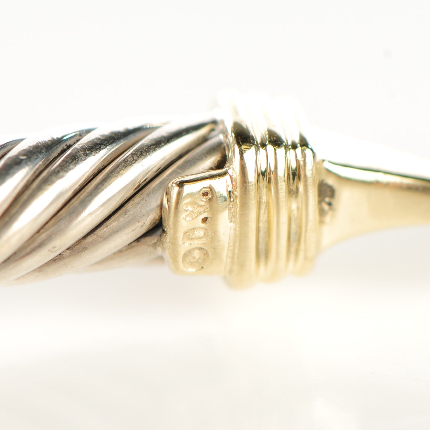 Sterling Silver 14K Yellow Gold 5mm Cable Classic Buckle Bracelet