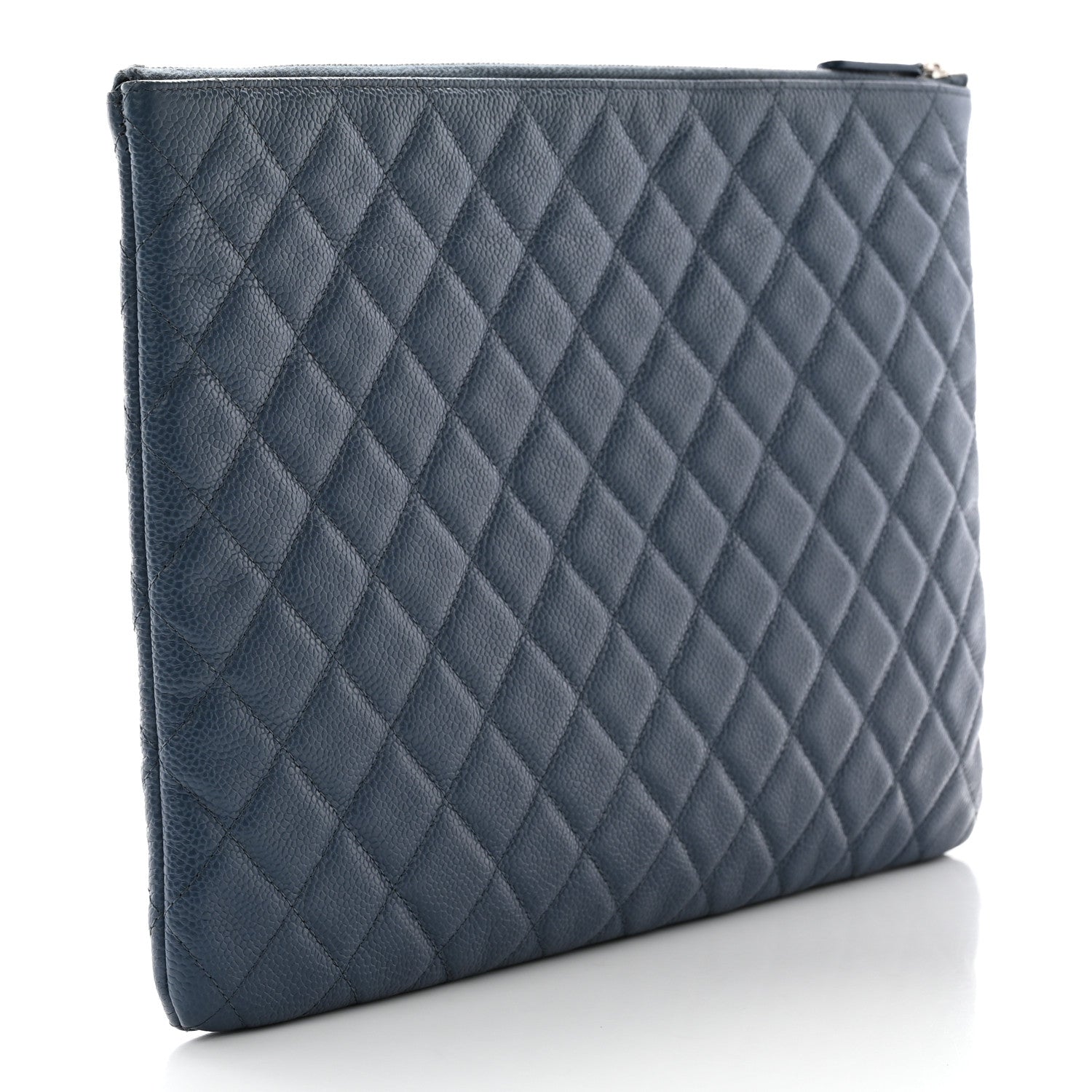 Chanel Caviar Quilted Large Cosmetic Case Dark Blue 3 of 10