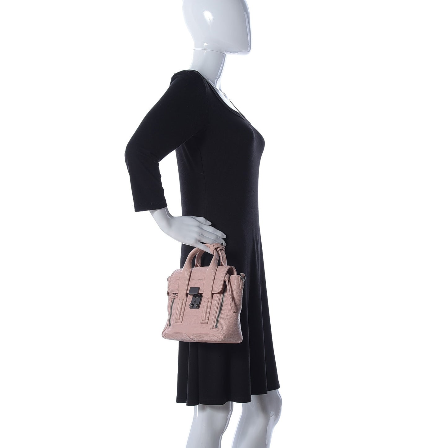 Textured Calfskin Mini Pashli Satchel Petal