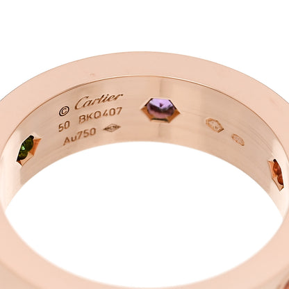 Cartier 18K Pink Gold Sapphire Garnet Amethyst 5.5mm LOVE Ring 50 5.25 4 of 4