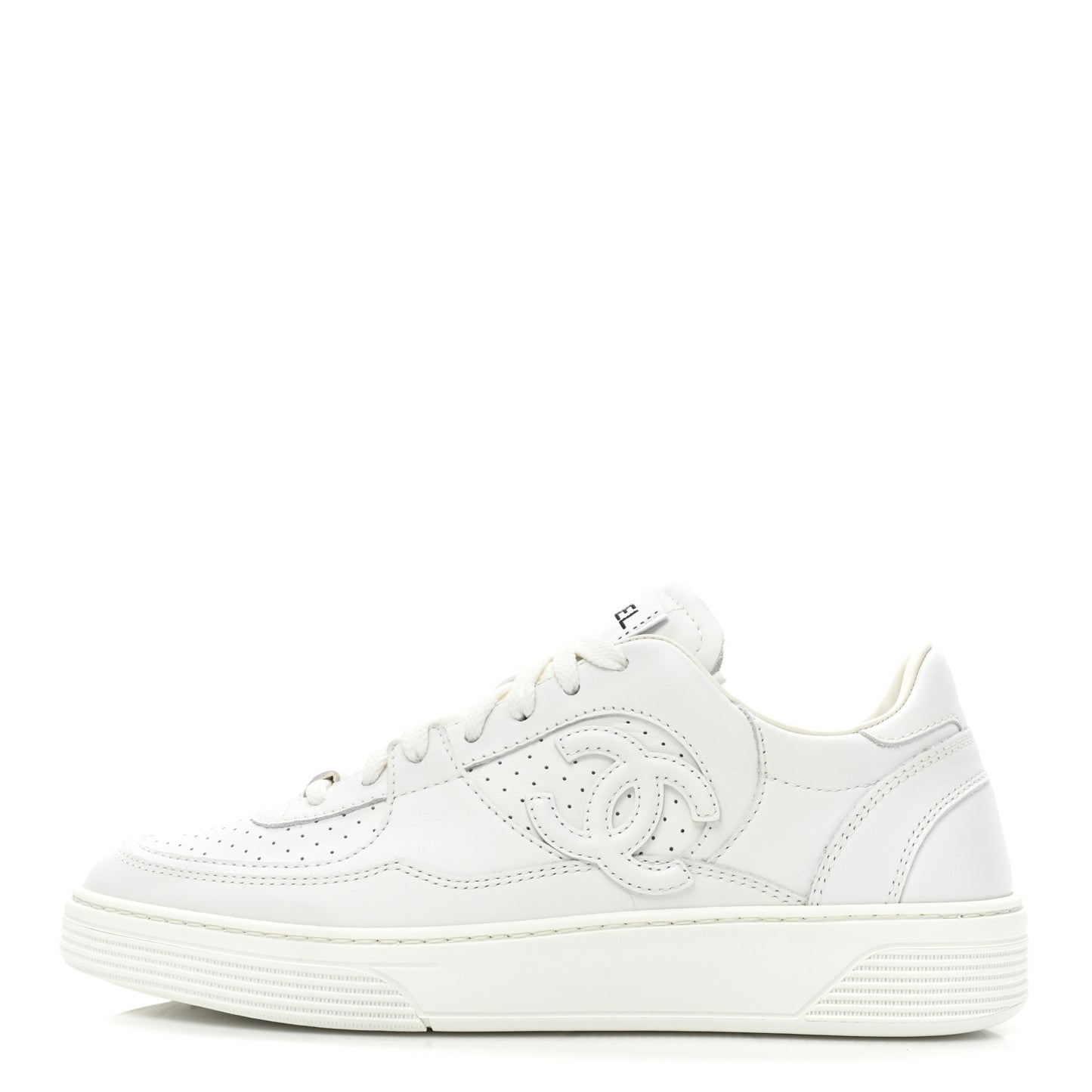 Calfskin CC Womens Sneakers 38.5 White
