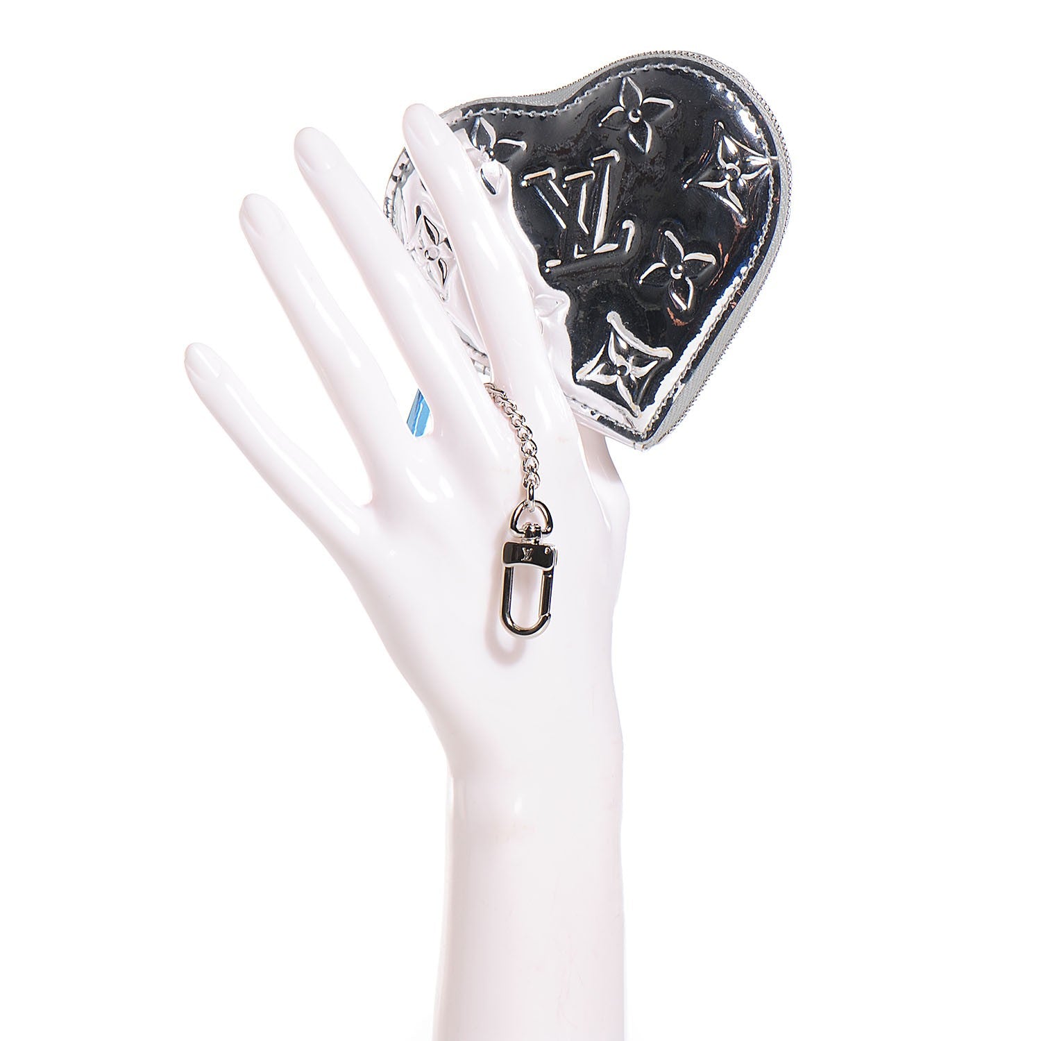 Louis Vuitton Monogram Miroir Heart Coin Purse Silver 2 of 7