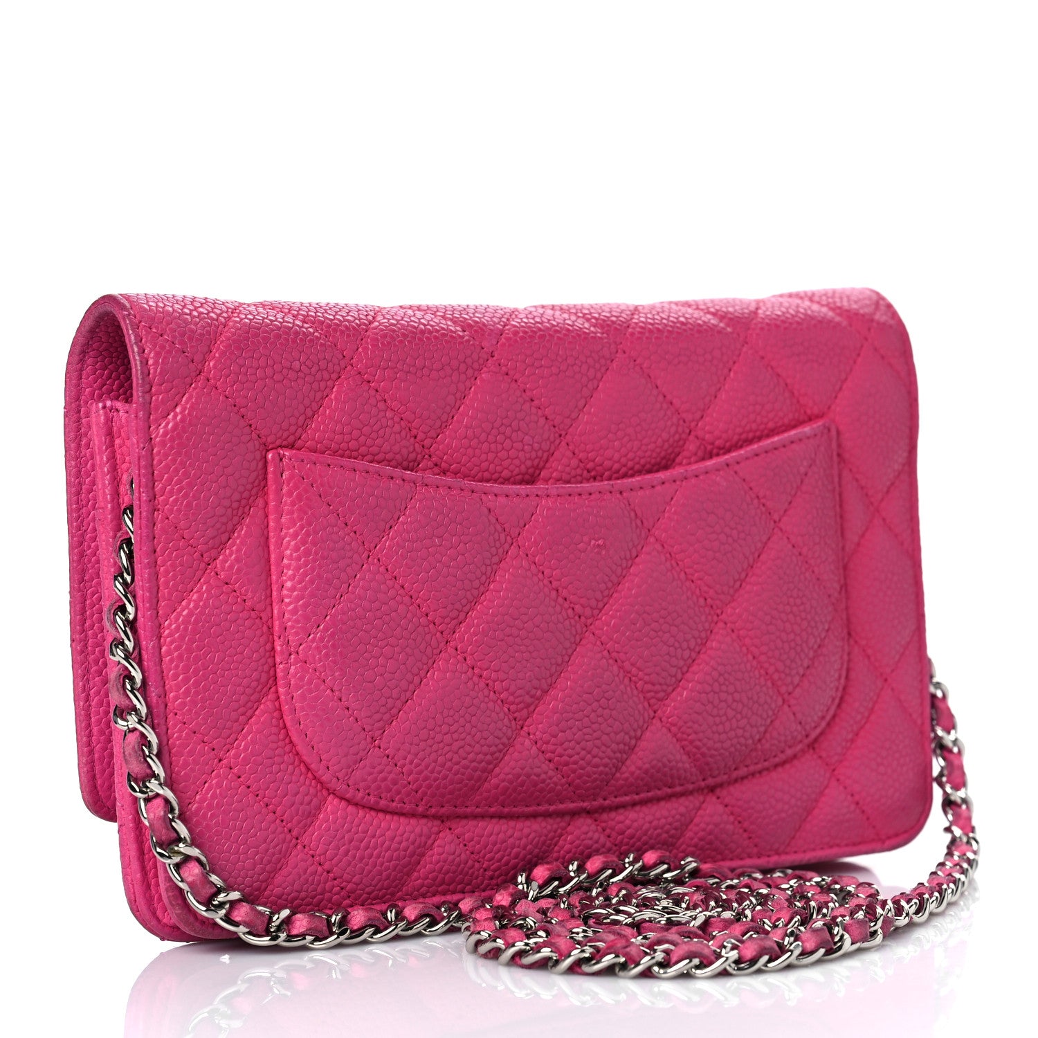 Chanel Caviar Quilted Wallet on Chain WOC Fuchsia 3 of 11