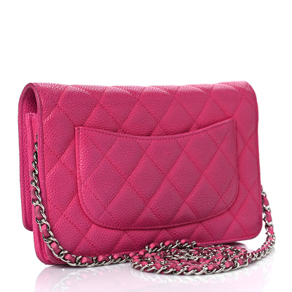 Chanel Caviar Quilted Wallet on Chain WOC Fuchsia 3 of 11