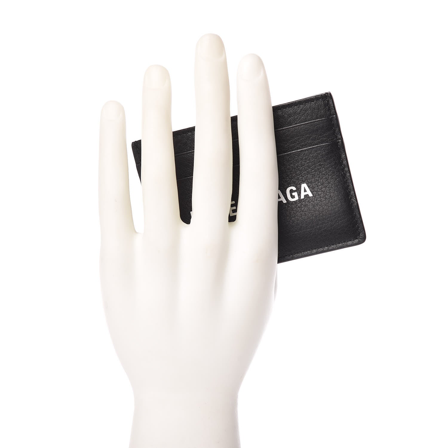 Balenciaga Smooth Calfskin Logo Everyday Multi Card Case Black 2 of 9