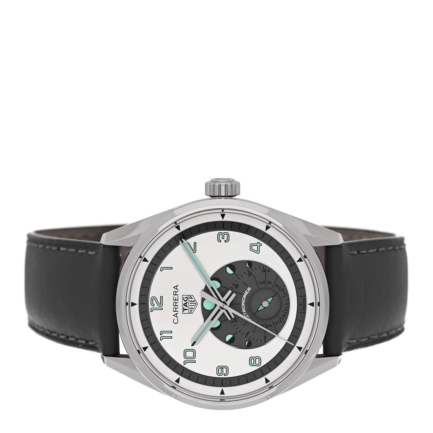 Tag Heuer Stainless Steel Calfskin 39mm Carrera Astronomer Automatic Watch Silver WBX2112 2 of 4