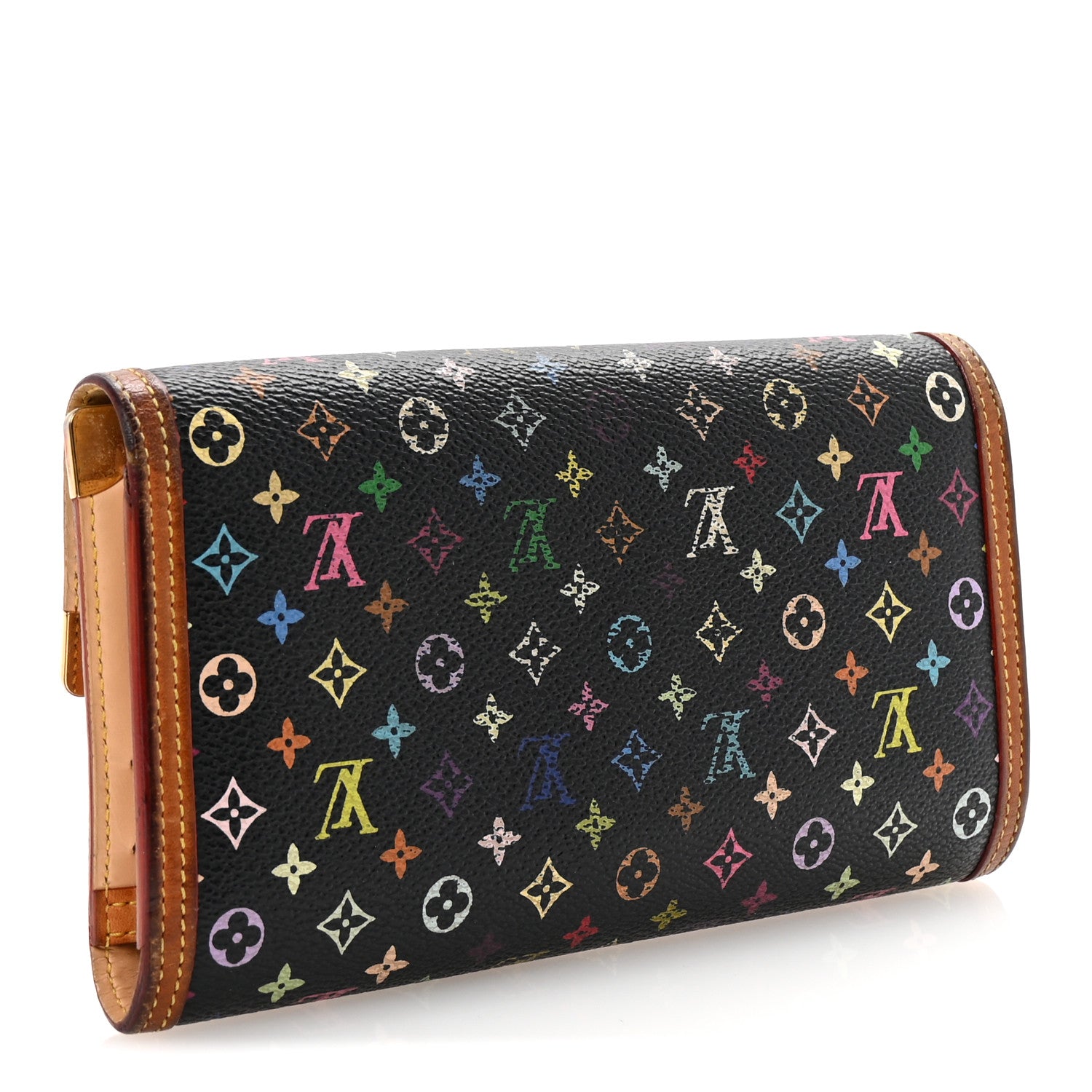 Louis Vuitton Monogram Multicolor Porte Tresor International Wallet Black 3 of 6