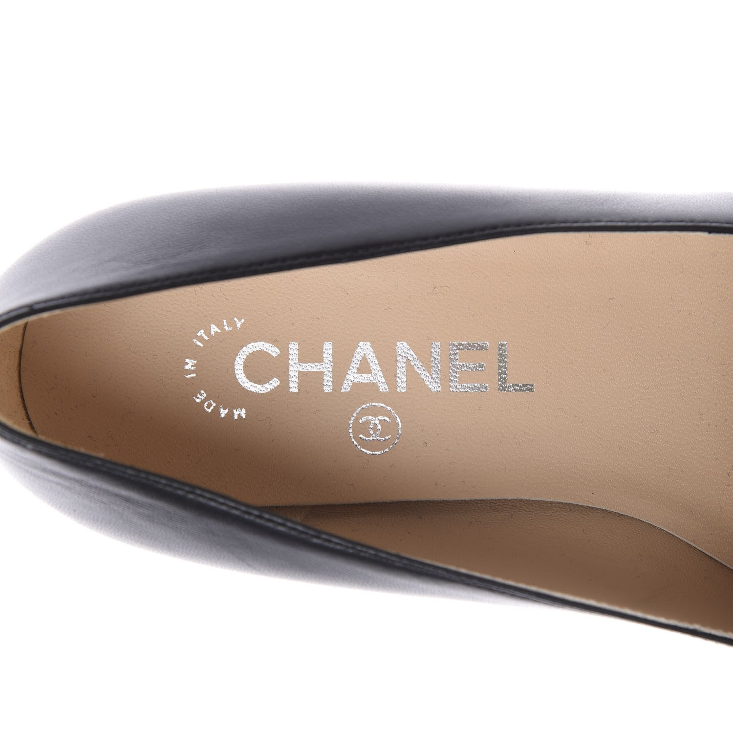 Chanel Lambskin Patent CC Cap Toe Mocassin Loafer 39.5 Black 7 of 7
