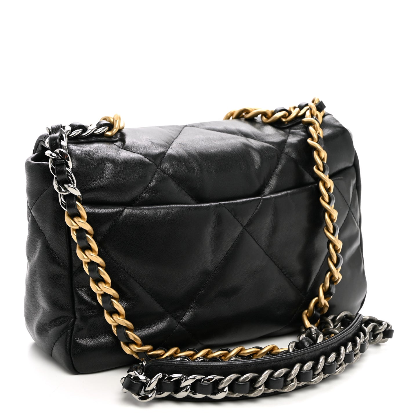 Goatskin Quilted Medium Chanel 19 Flap Black