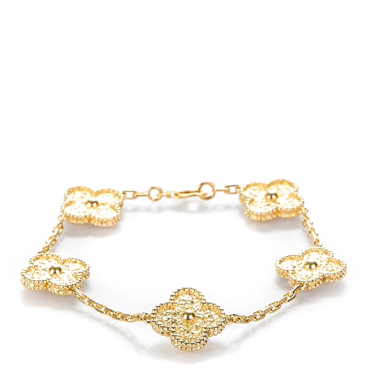 Van Cleef & Arpels 18K Yellow Gold 5 Motifs Vintage Alhambra Bracelet 1 of 4