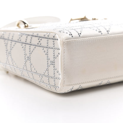 Christian Dior Satin Crystal Cannage Mini Lady Dior White 12 of 13