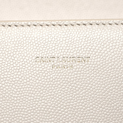 Saint Laurent Grain de Poudre Medium Classic Monogram Cassandra Top Handle Crema Soft Rouge Legion 7 of 20