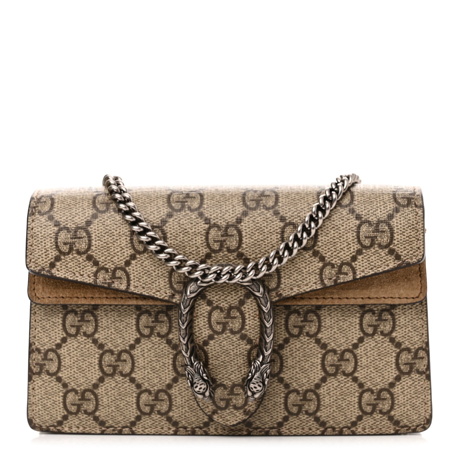 Gucci GG Supreme Monogram Super Mini Dionysus Shoulder Bag Taupe 1 of 11