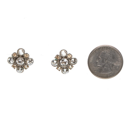 Chanel Crystal CC Earrings Silver 2 of 4