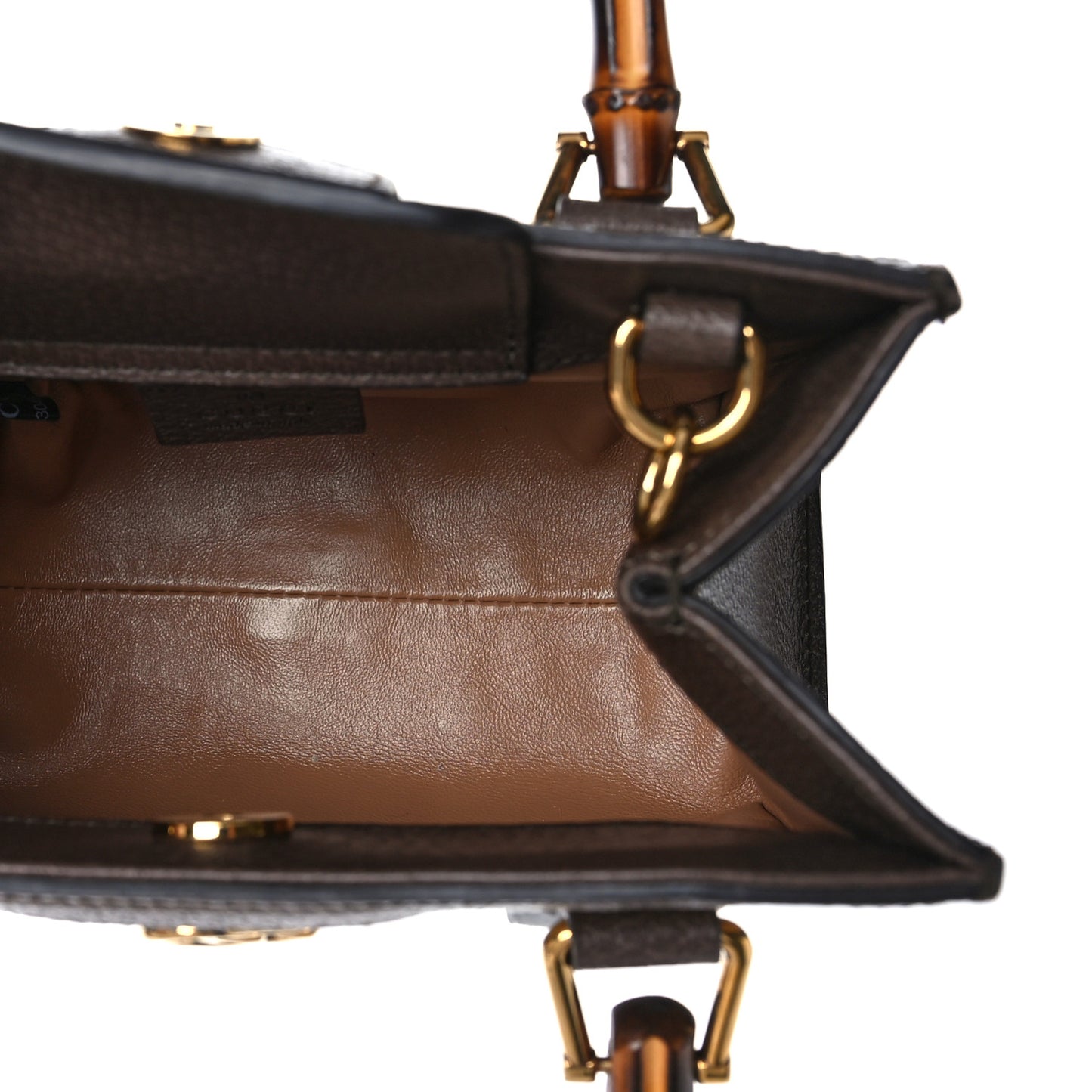 Monogram Jumbo GG Textured Dollar Calfskin Mini Diana Tote Bag Camel Ebony New Acero