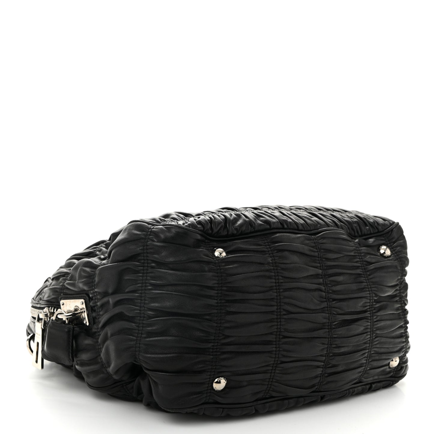 Nappa Gaufre Double Zip Tote Black