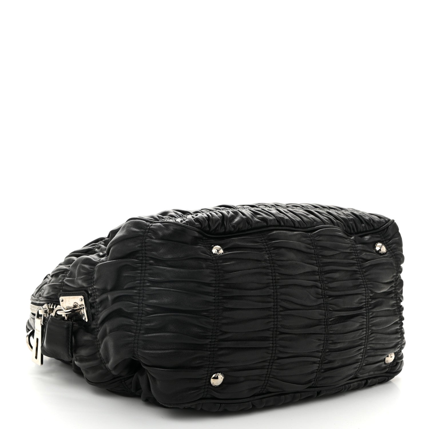 Prada Nappa Gaufre Double Zip Tote Black 4 of 13