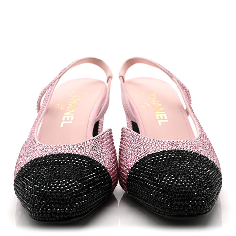 Strass Cap Toe CC Slingback Pumps 39 Pink Black