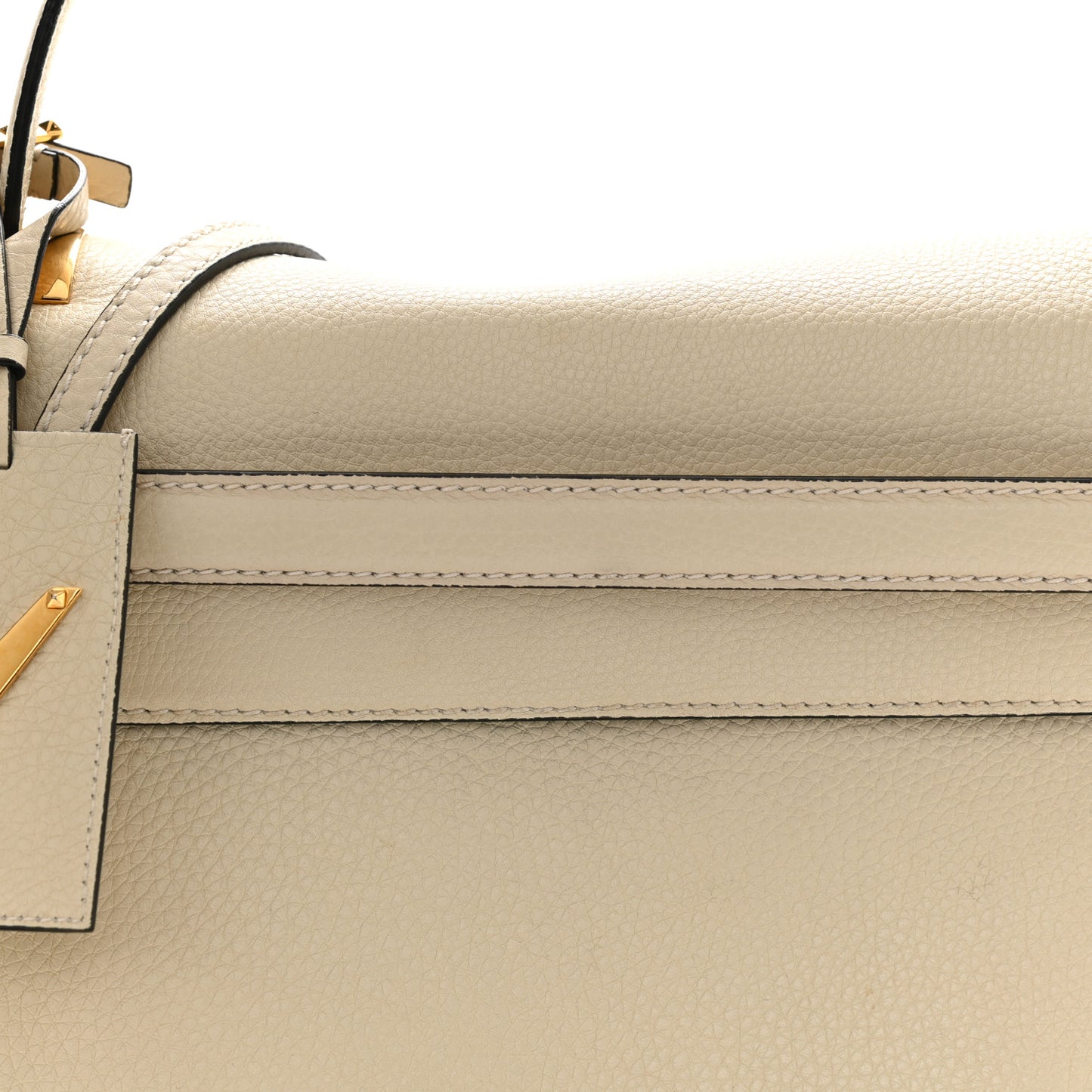 Grained Calfskin Medium My Rockstud Frame Bag Light Ivory