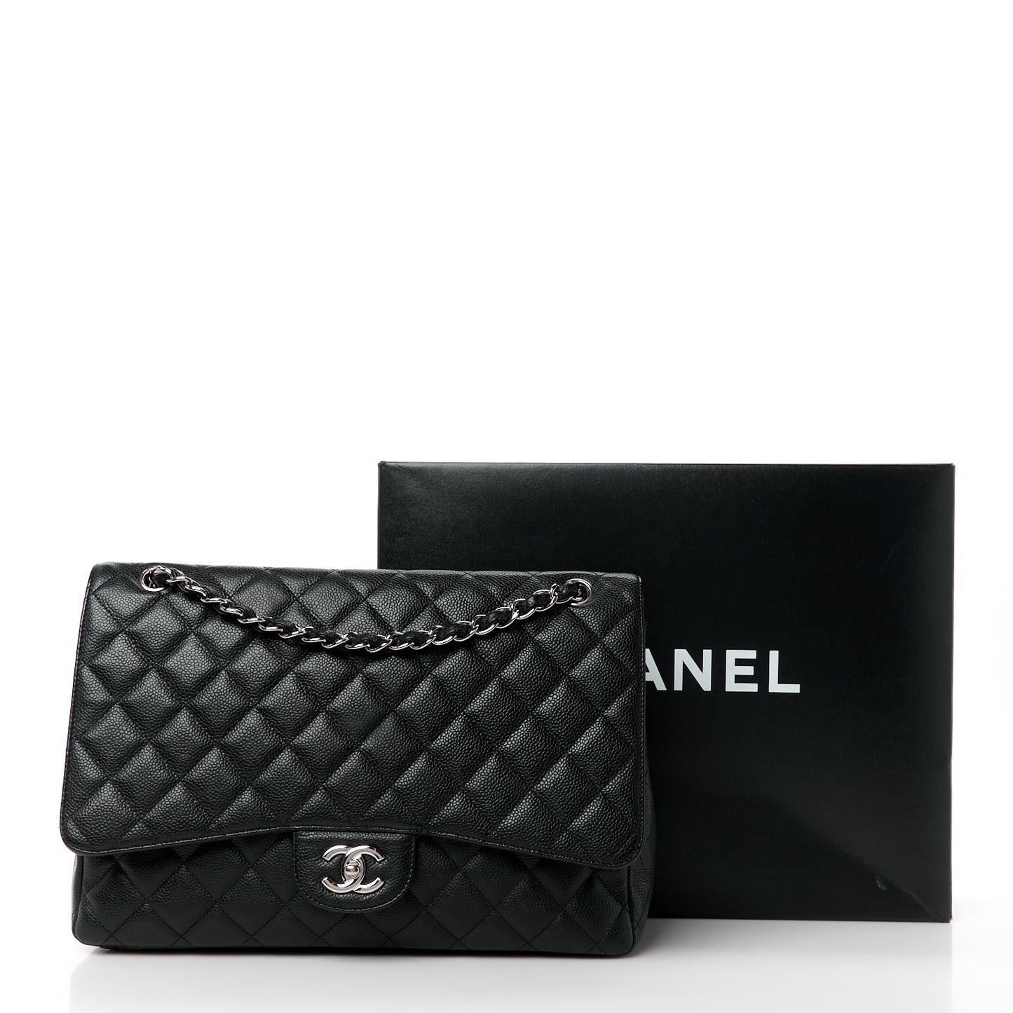Caviar Quilted Maxi Single Flap Black