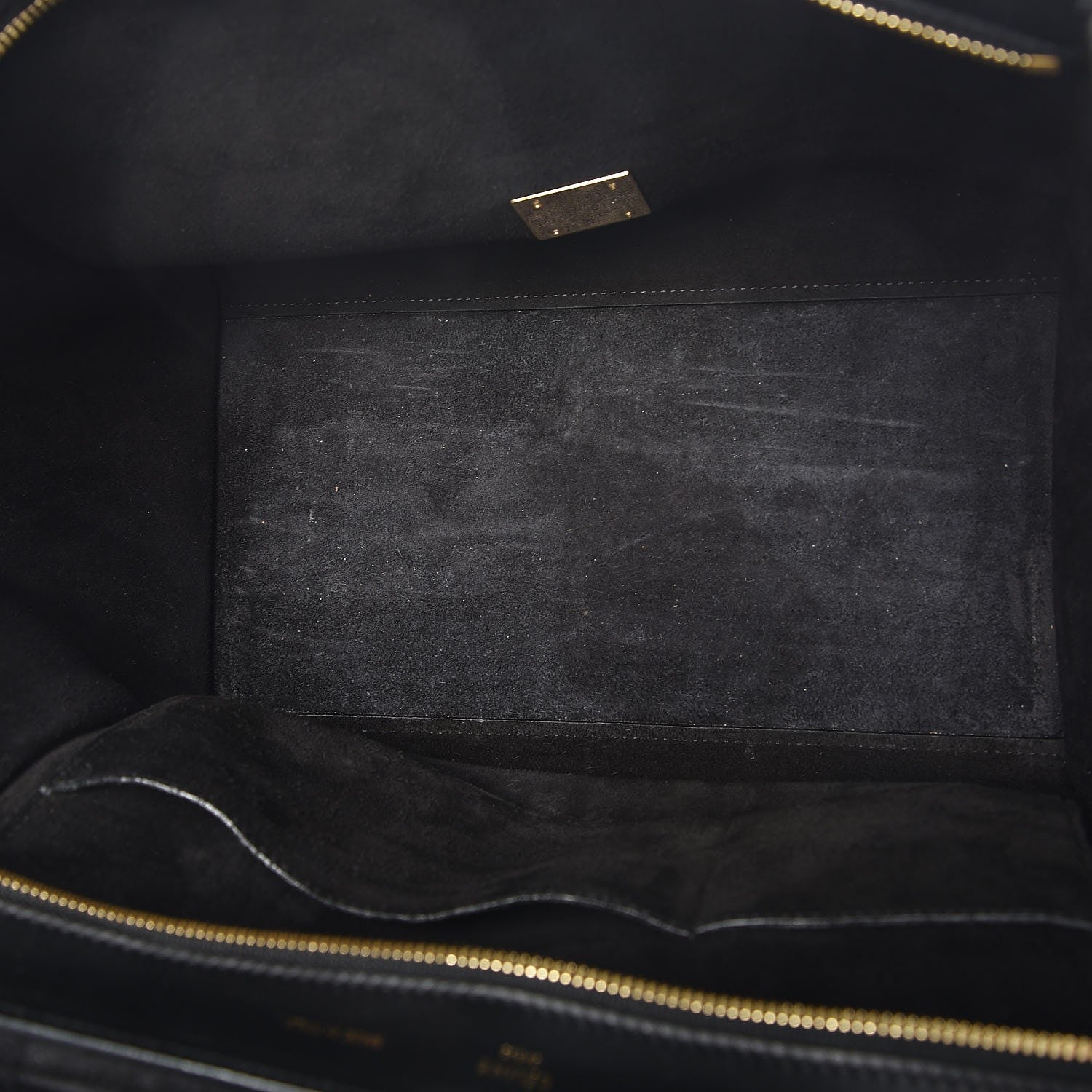 Celine Smooth Calfskin Suede Medium Bicolor Trapeze Black 5 of 12