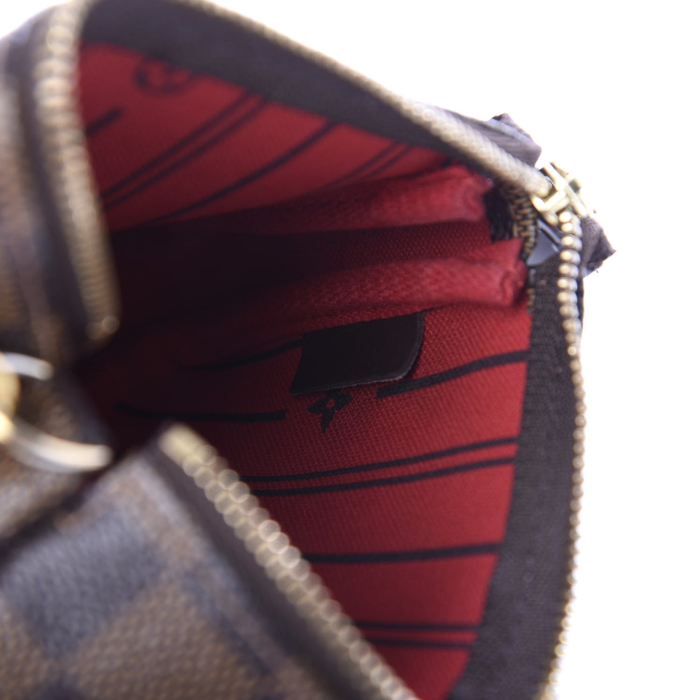 Damier Ebene Complice Trunks and Bags Mini Pochette Accessories Red