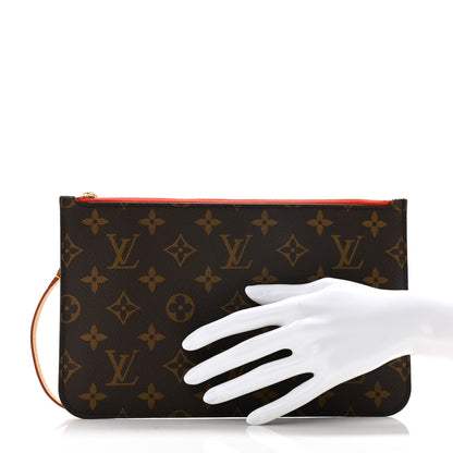 Louis Vuitton Monogram Neverfull MM GM Pochette Piment 2 of 10