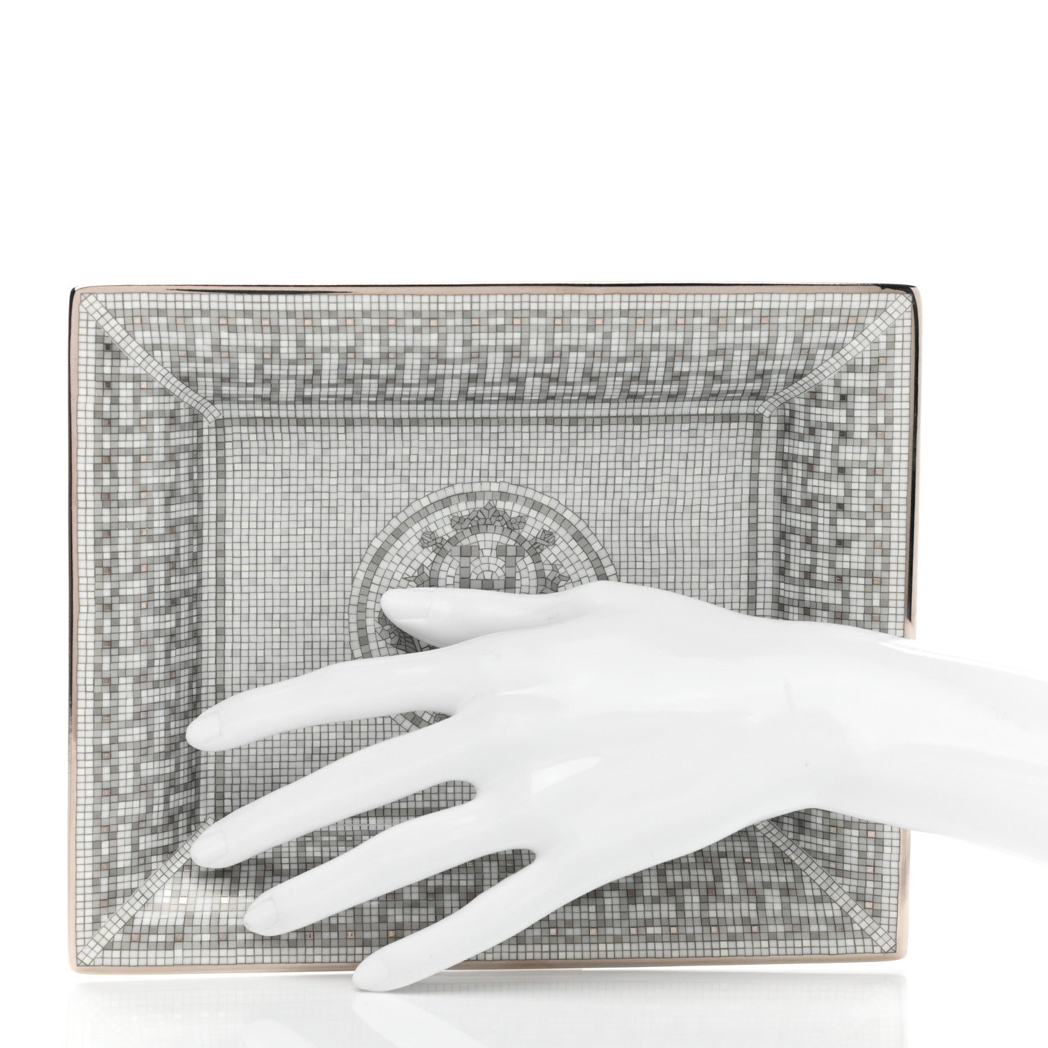Hermes Porcelain Mosaique Au 24 Platine Change Tray 2 of 5