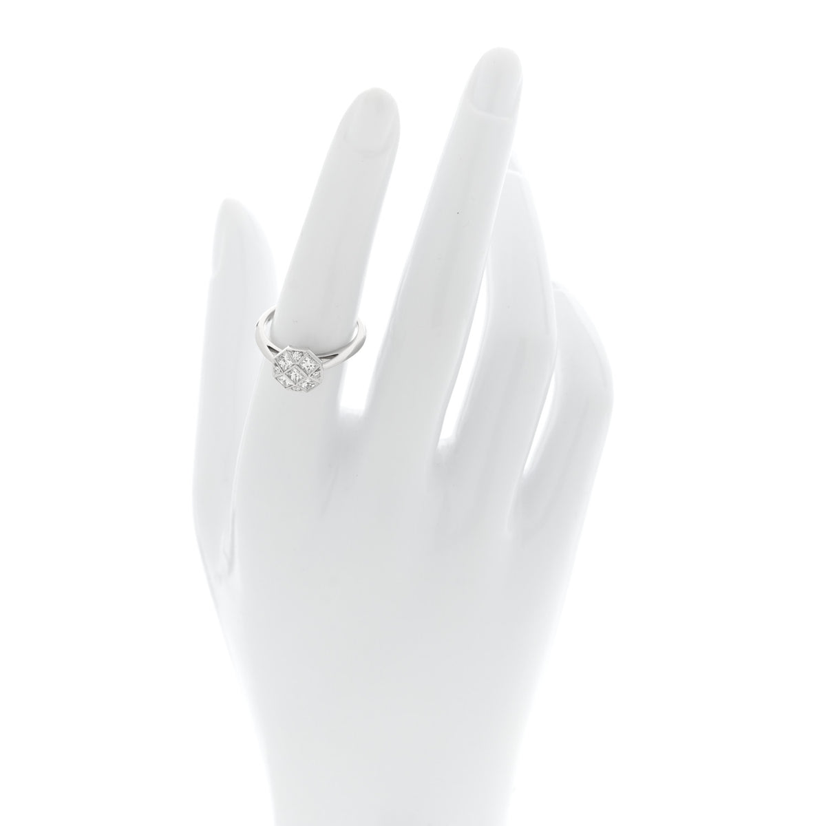 Platinum Diamond Mosaic Ring 53 6.5