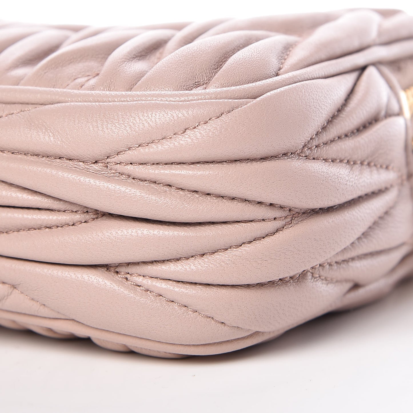 Nappa Matelasse Double Zip Pochette Clutch Cammeo