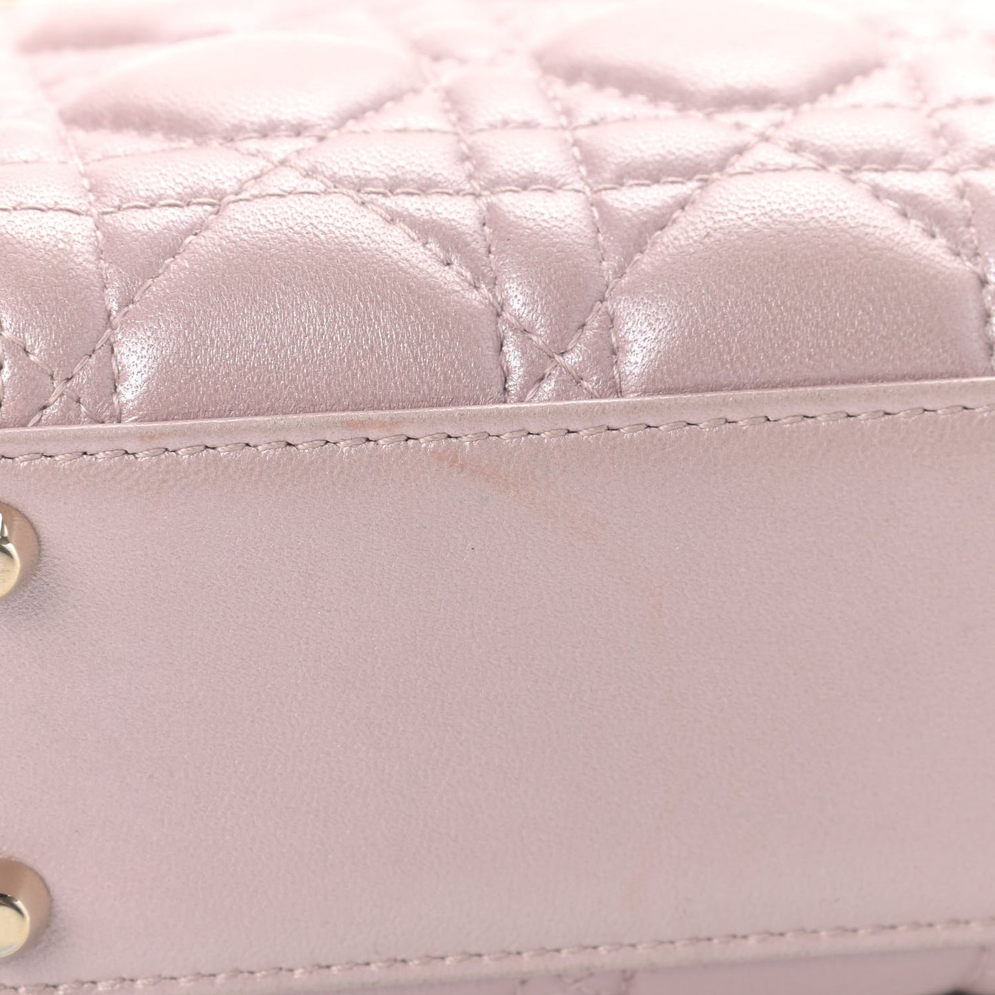 Metallic Lambskin Cannage Mini Lady Dior Lotus