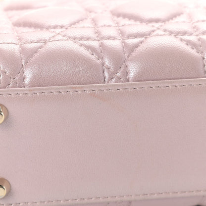 Christian Dior Metallic Lambskin Cannage Mini Lady Dior Lotus 14 of 19