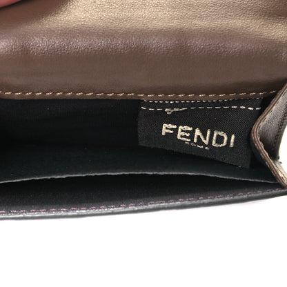 Fendi Vitello Soft F is Fendi Bi-Color FF 1974 Embossed Micro Tri-Fold Envelope Wallet Maya Black 5 of 9