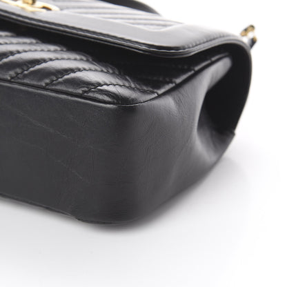 Chanel Calfskin Chevron Quilted Top Handle Flap Black 6 of 9