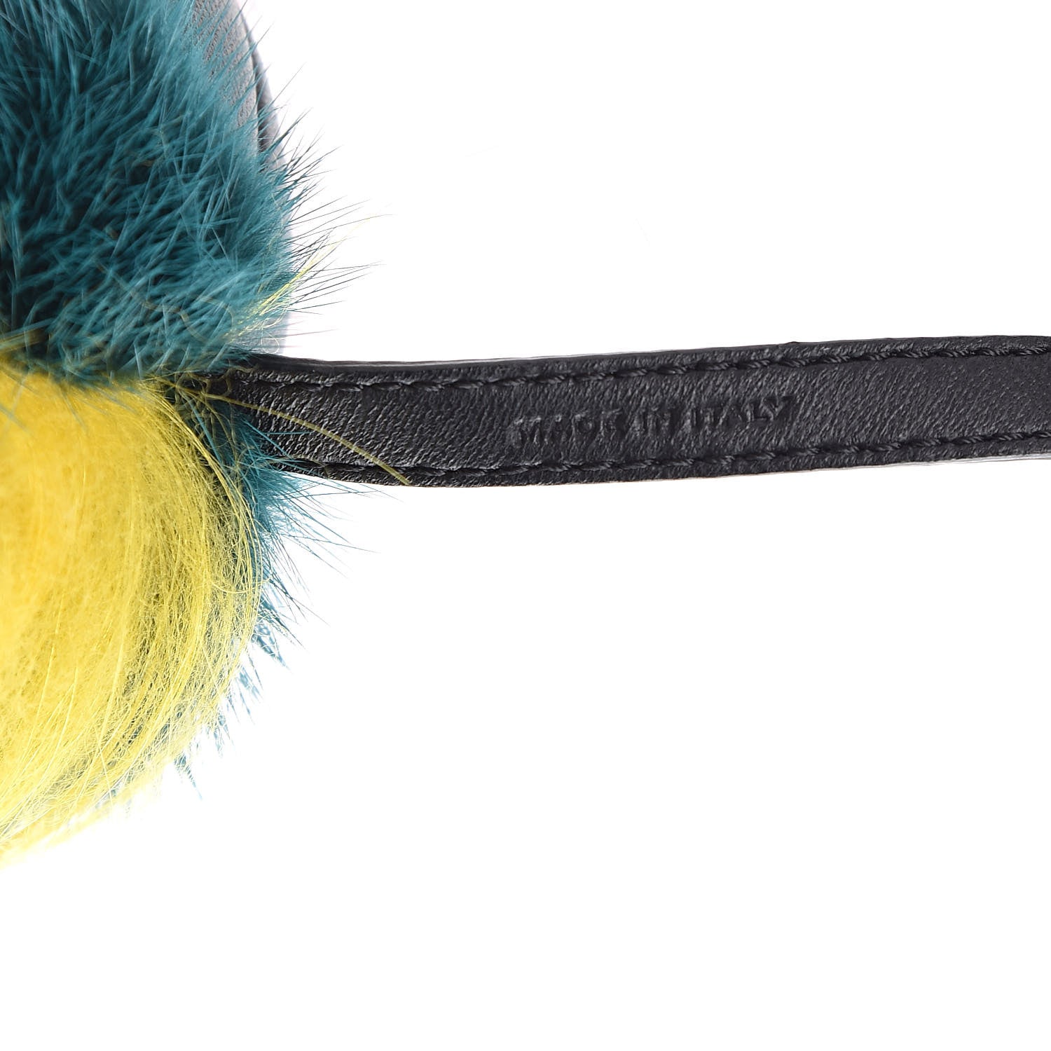 Fendi Mink Goat Fur QuTweet Jungle Bag Bug Charm Green Yellow Pink 4 of 4