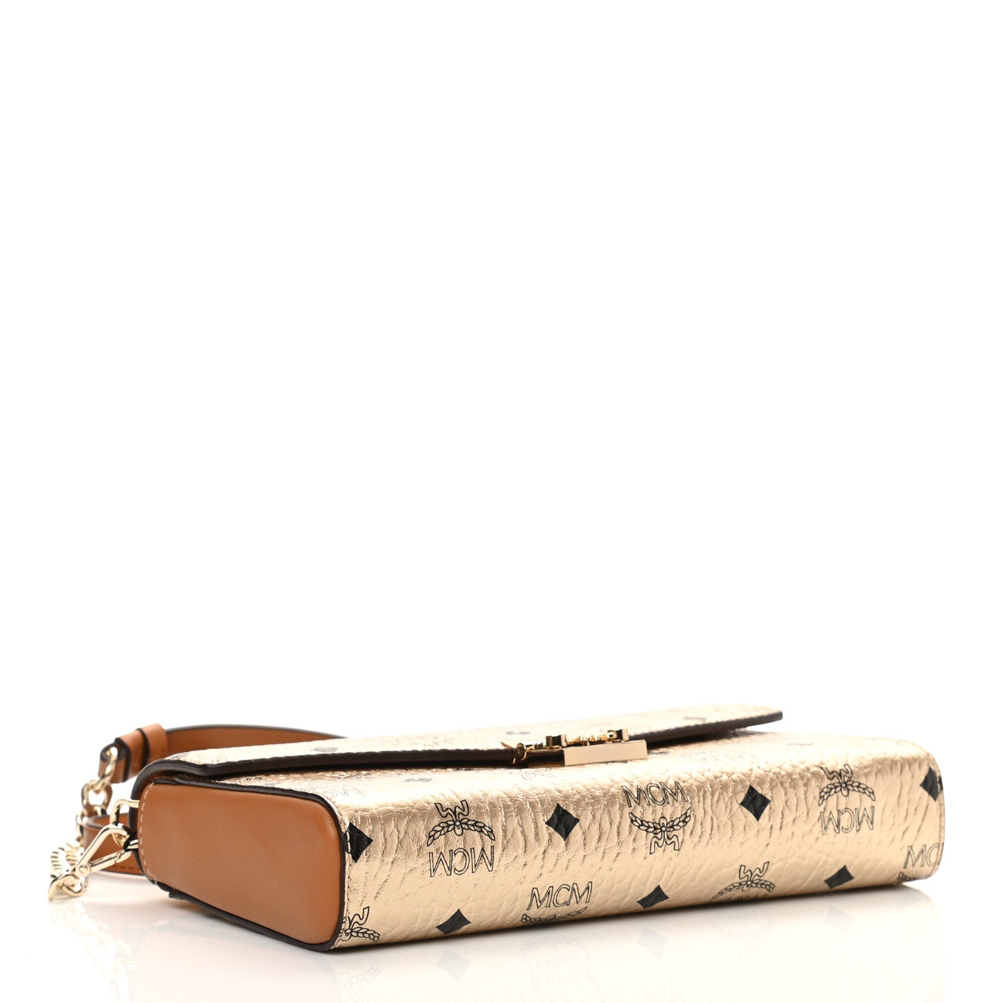 Metallic Visetos Medium Millie Crossbody Bag Berlin Gold