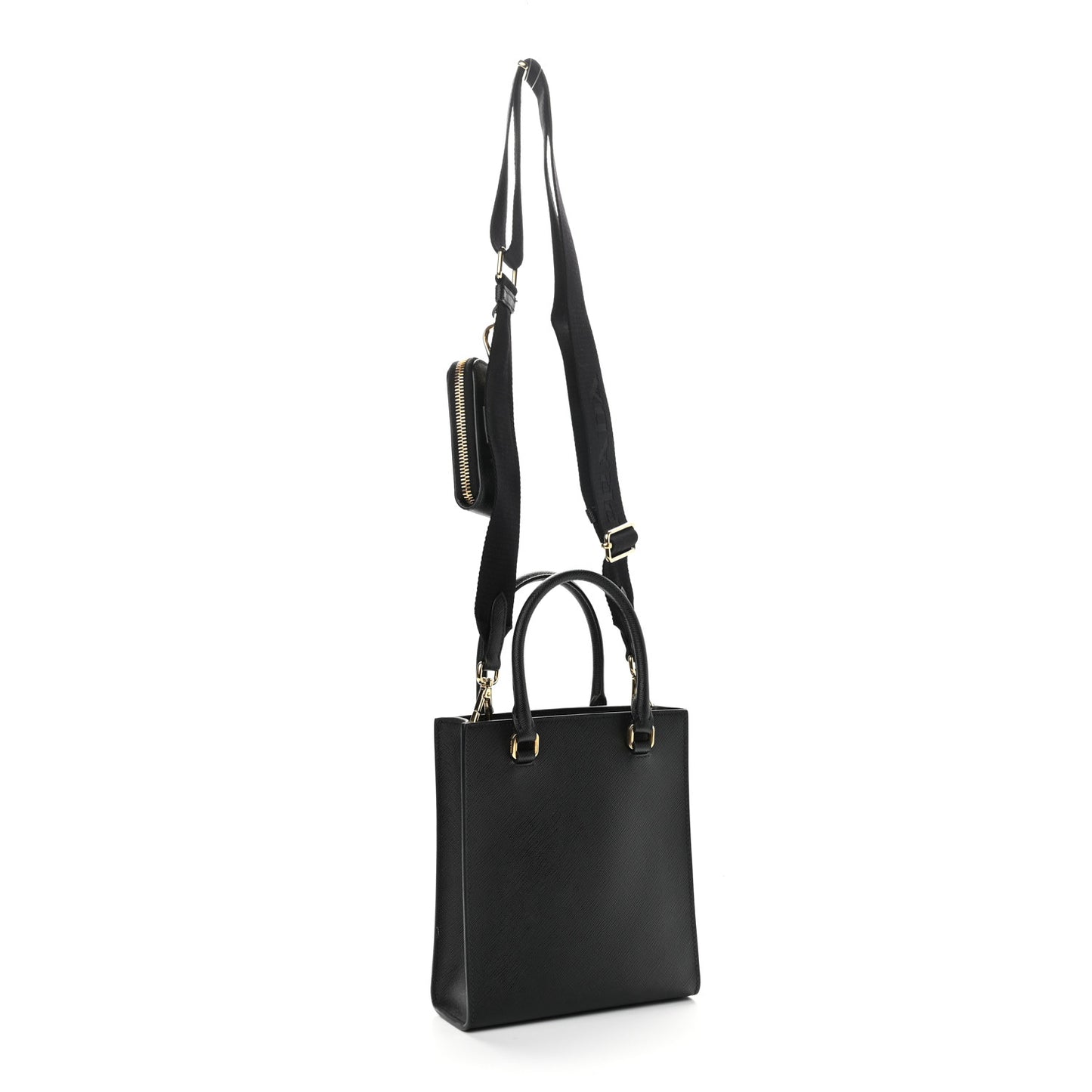 Saffiano Lux Small Shoulder Bag Black