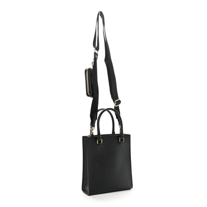 Prada Saffiano Lux Small Shoulder Bag Black 2 of 9