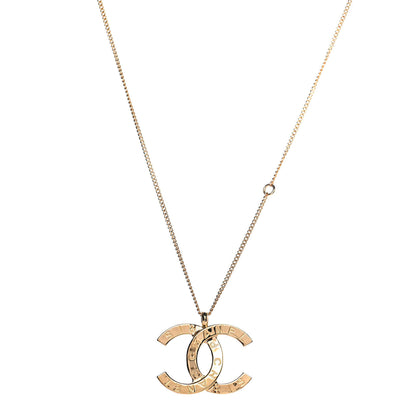 Chanel Metal CC Paris Button Necklace Gold 1 of 4