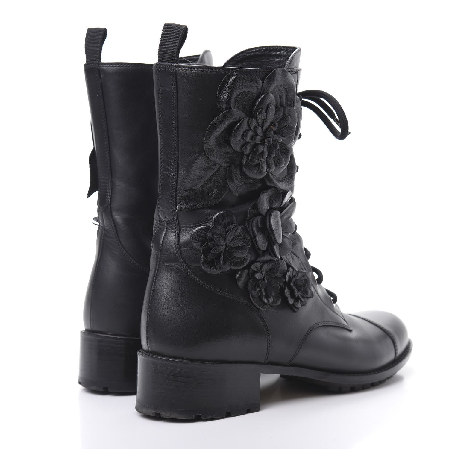 Valentino Garavani Calfskin Techno Couture Combat Boots 39 Black 4 of 9