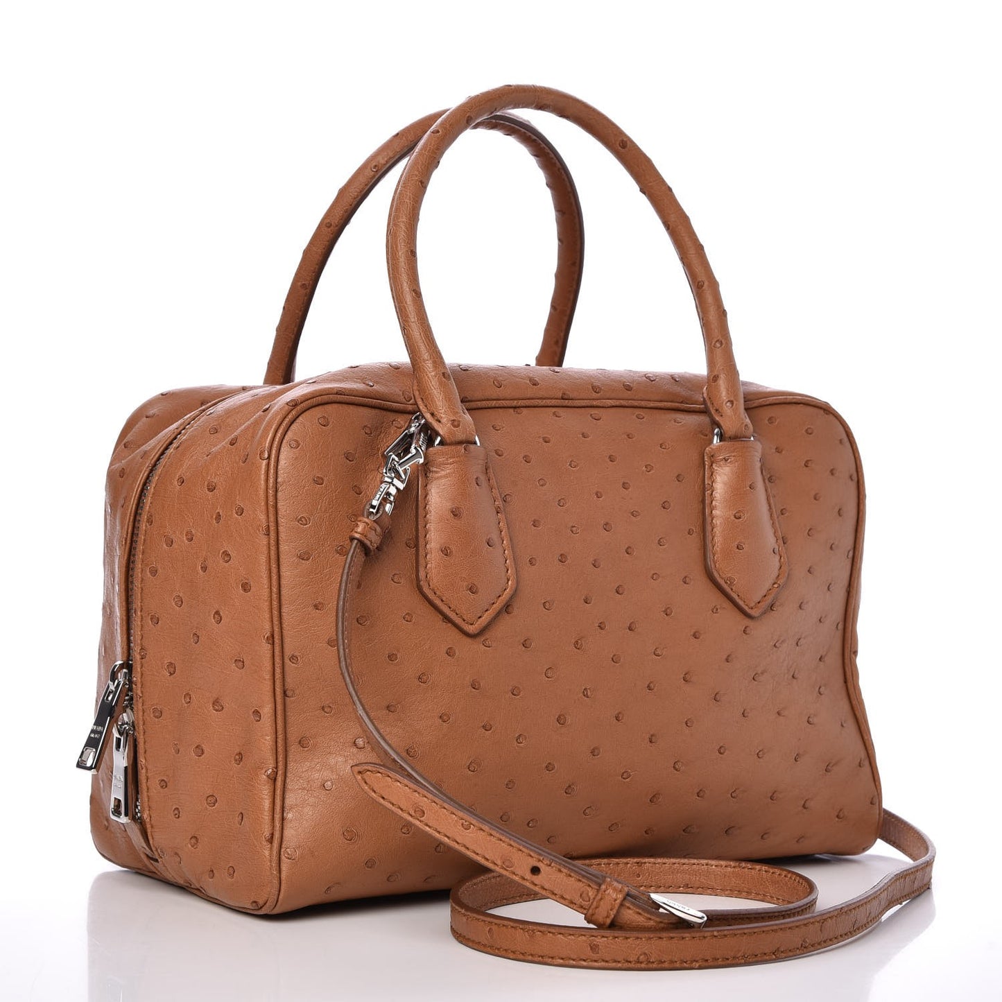 Ostrich Large Inside Tote Caramel Anice