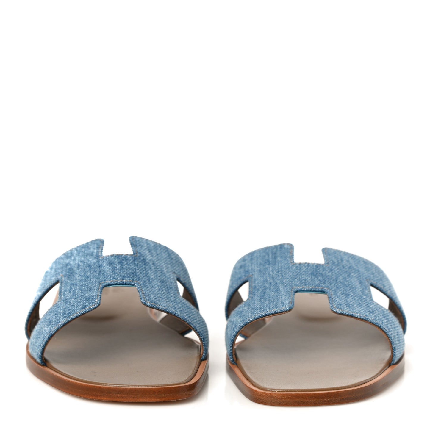 Denim Canvas Oran Sandals 37.5 Bleu Clair